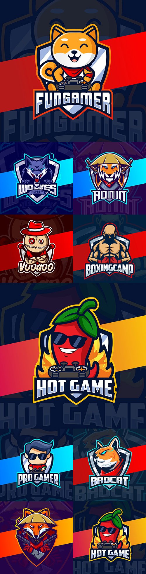 Emblem gaming mascot design cybersport illustration 25