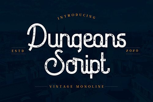 Dungeons - Vintage Monoline Script Font YR