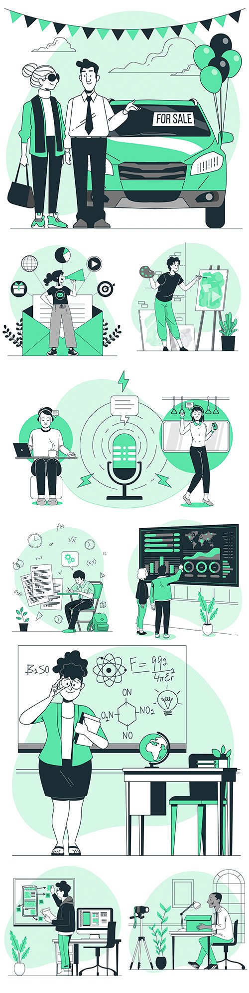 People of different professions and lifestyle flat design 5