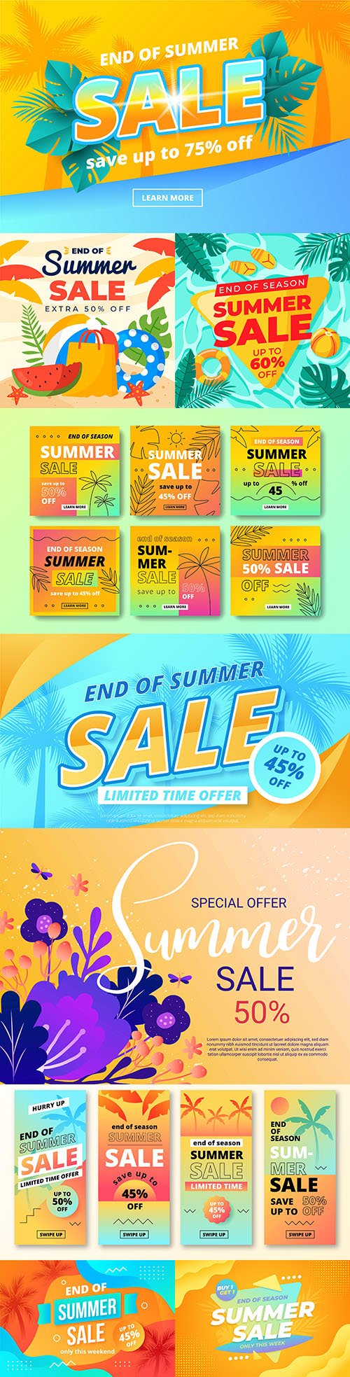 Summer sale at the end of season design flat style