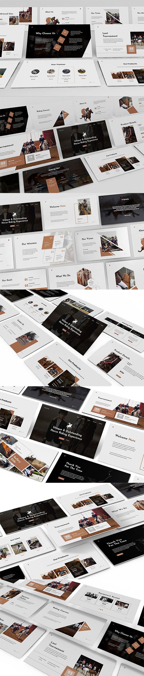 Equestrian Powerpoint, Keynote and Google Slides Presentation Template