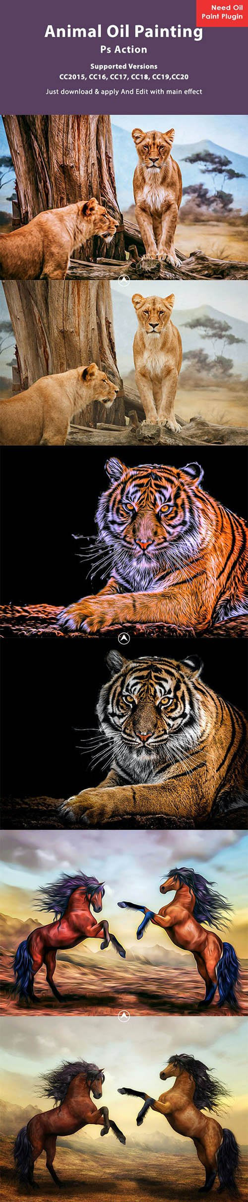 Animal Oil Painting Photoshop Action 26608753