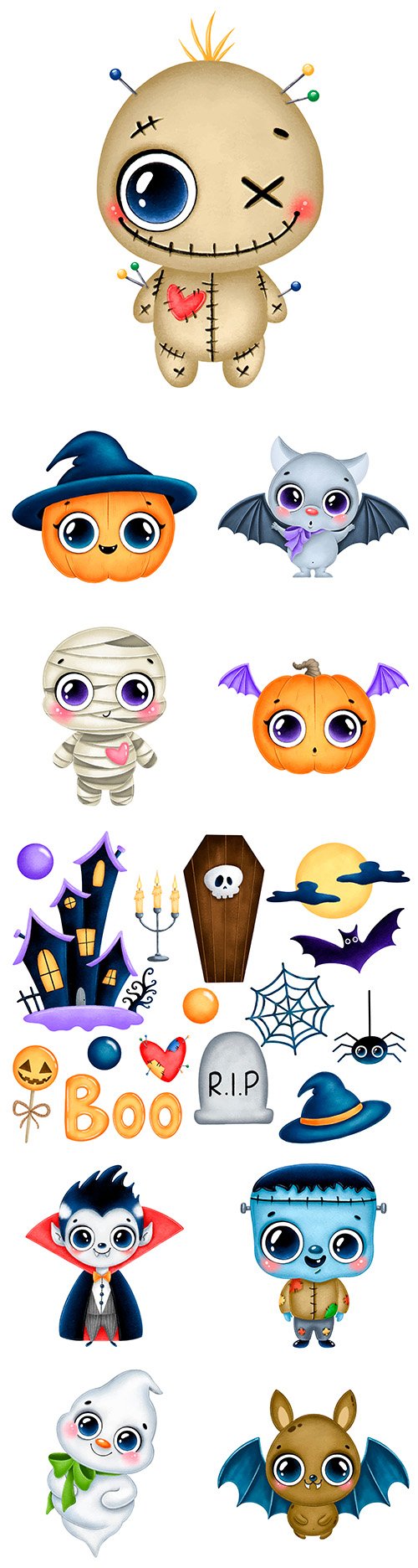 Halloween holiday illustration cute cartoon character