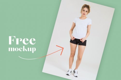 Female Sport T-shirt Mockups Set 4809123