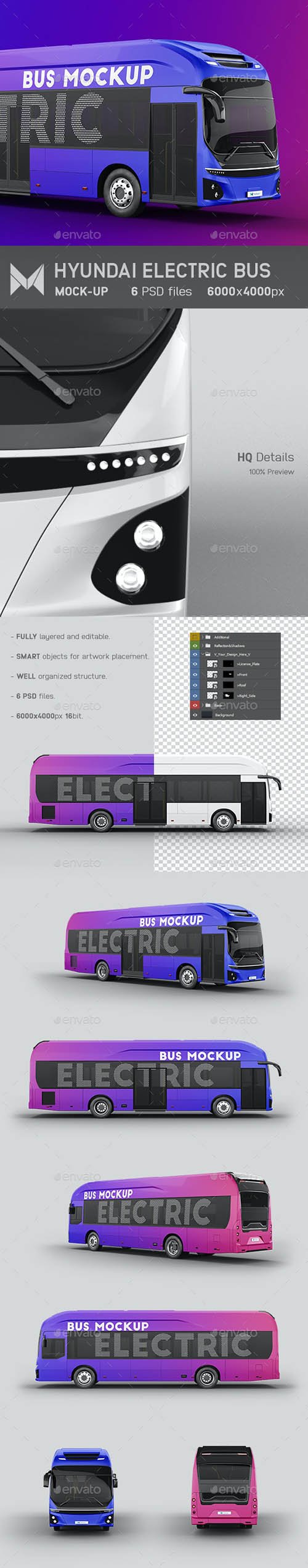 Download Graphicriver Hyundai Electric City Bus Mockup 27476773 Mockups Free Psd Templates