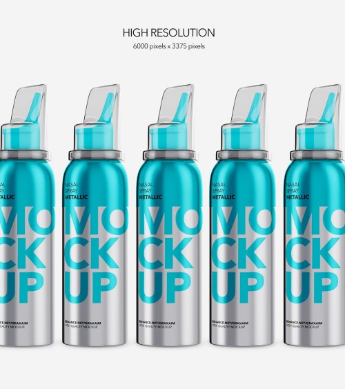 Nasal Spray Metallic Bottle Mockup 4809990