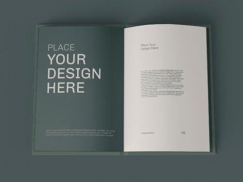 Open Hardcover Book Mockup 348329610