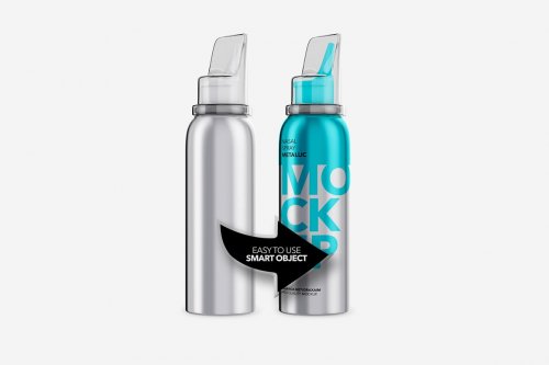 Nasal Spray Metallic Bottle Mockup 4809990