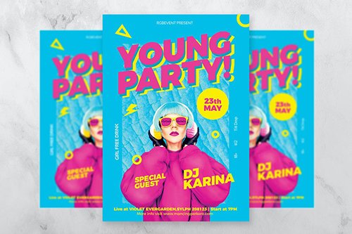 Young Party DJ Flyer / Poster Template