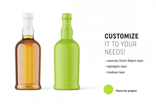 Brandy bottle mockup 4816173