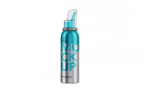 Nasal Spray Metallic Bottle Mockup 4809990