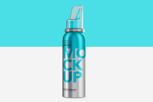 Nasal Spray Metallic Bottle Mockup 4809990