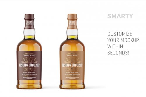 Brandy bottle mockup 4816173