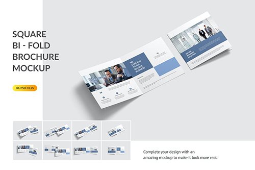 Square Bifold Brochure Mockup