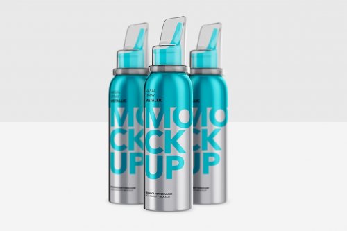 Nasal Spray Metallic Bottle Mockup 4809990