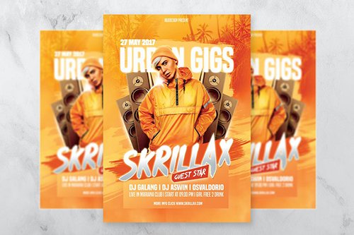 Urban DJ Party Hiphop Flyer Template