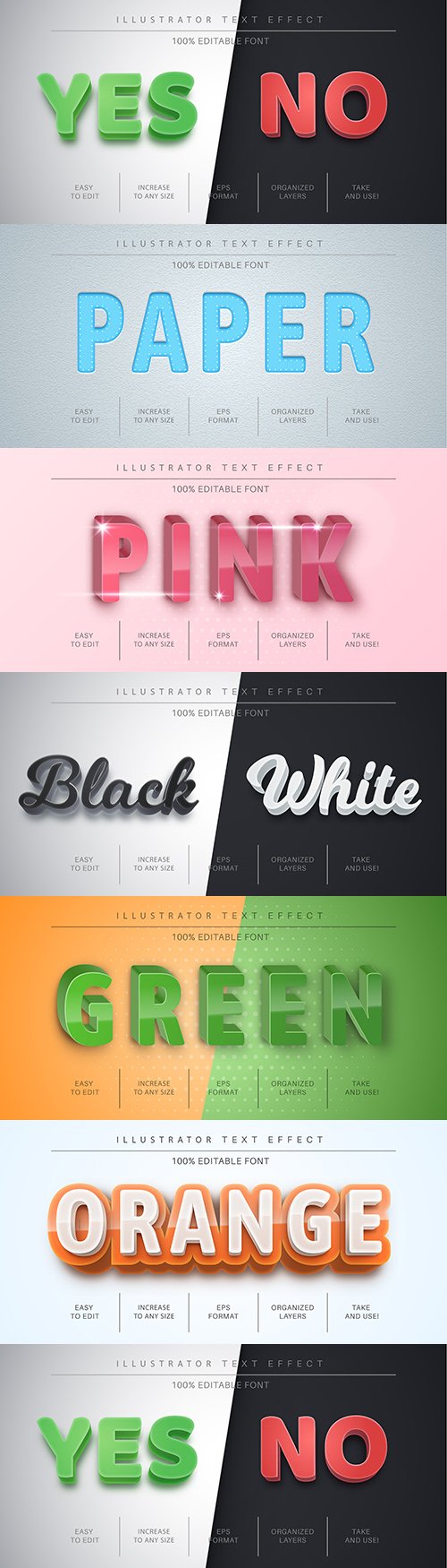 Editable font effect text collection illustration design 149