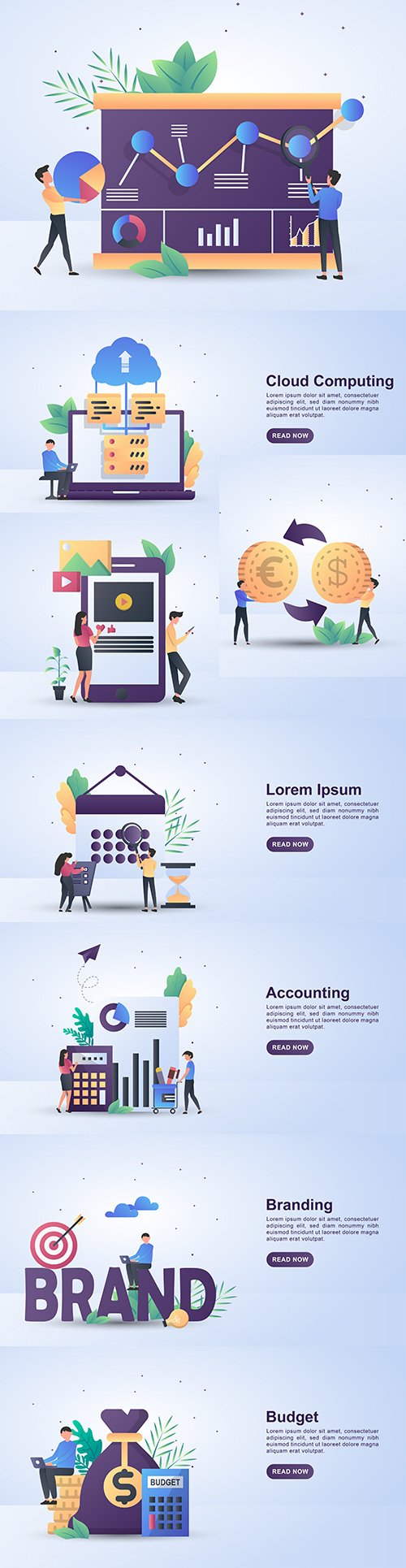 Business people and finance concept illustration