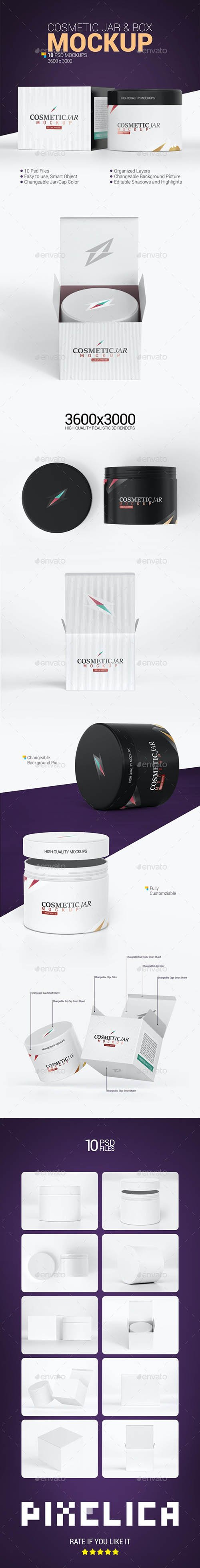Cosmetic Jar & Box Mockup 26013468