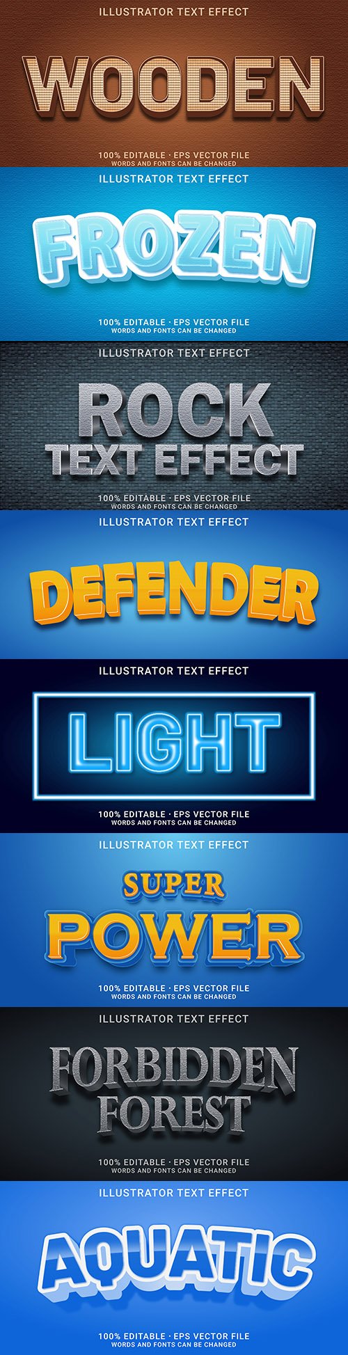 Editable font effect text collection illustration design 150