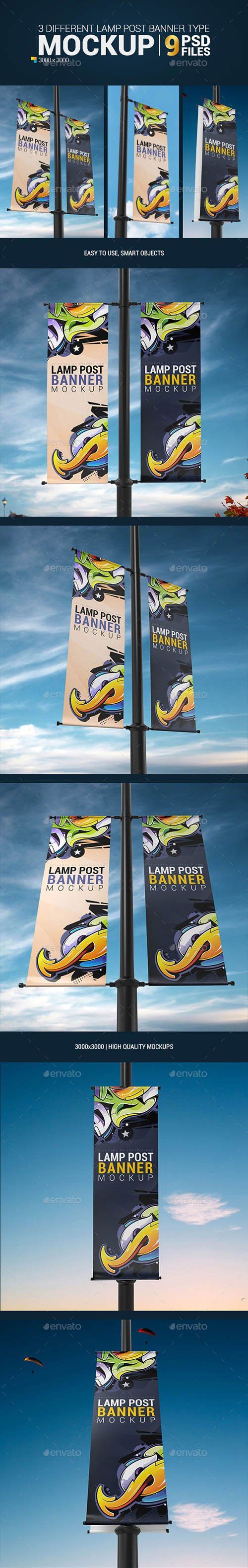 Lamp Post Banner Mockup 25263482
