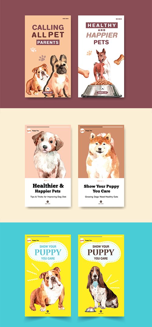 Instagram story templates with dogs