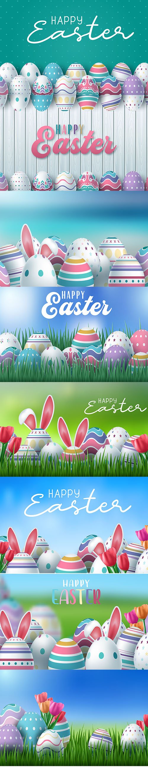 Happy Easter Background with Painted Egg