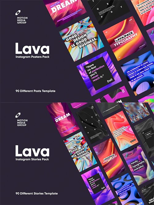 Lava Posters and Stories PSD