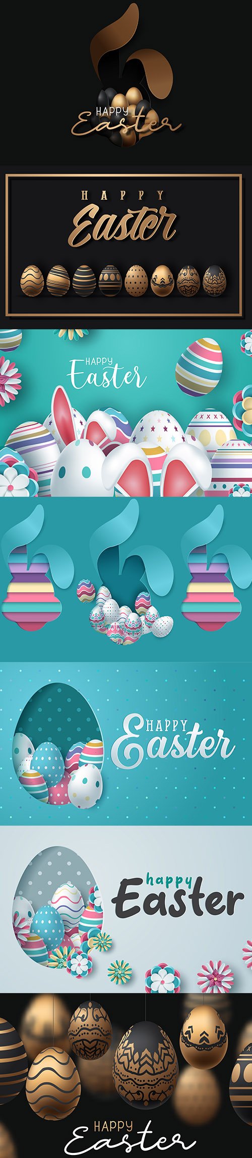 Happy Easter Background with Painted Egg Vol 2