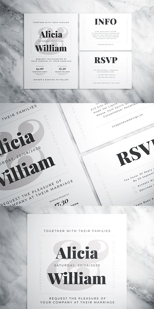 Minimalist Wedding Suite PSD and Vector