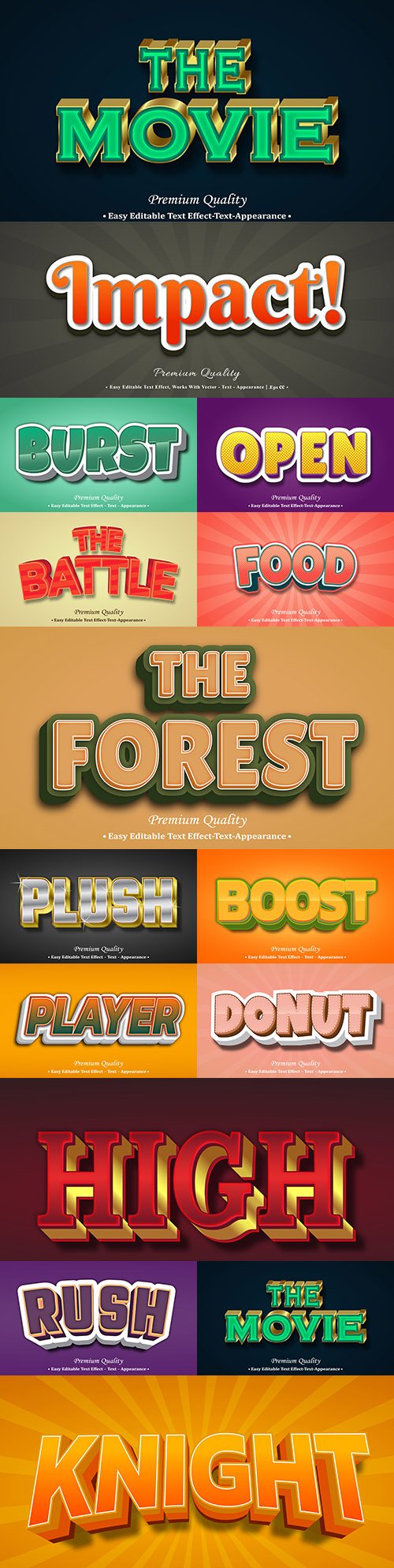 Editable font effect text collection illustration design 152