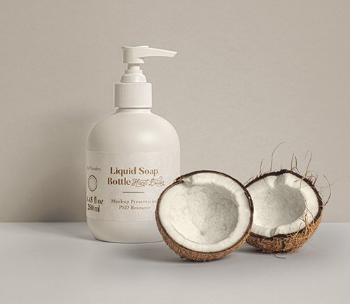 Liquid Soap Bottle Presentation Mockup