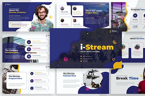 iStream - Media Streaming Powerpoint, Keynote and Google Slides