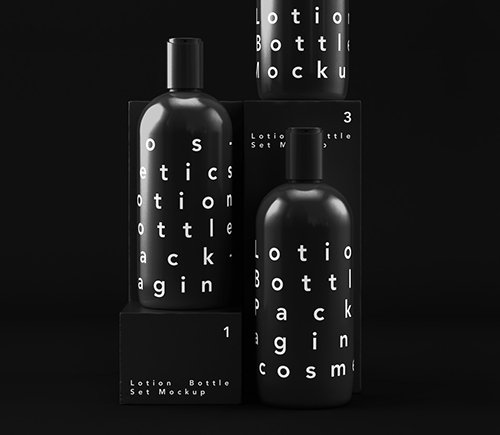Psd Bottle Cosmetic Packaging Set