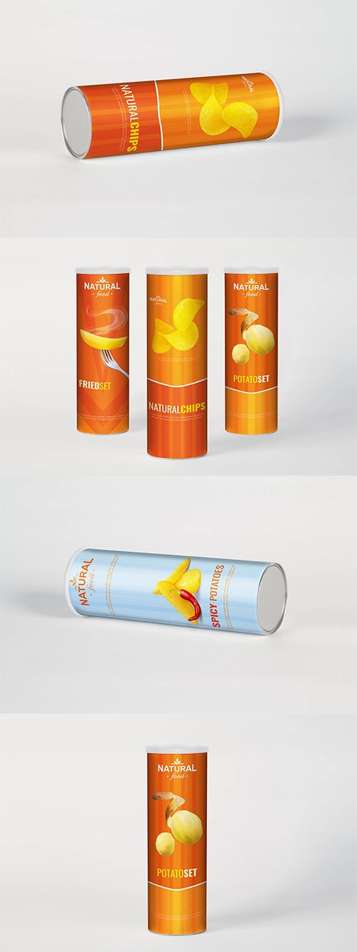 Cylindrical Chips Brand Mock Up