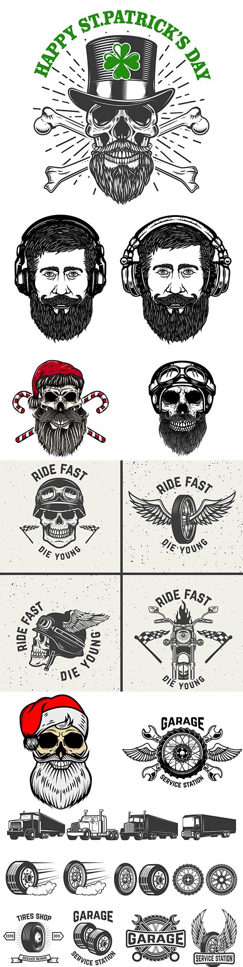Vintage elements and emblem design illustration