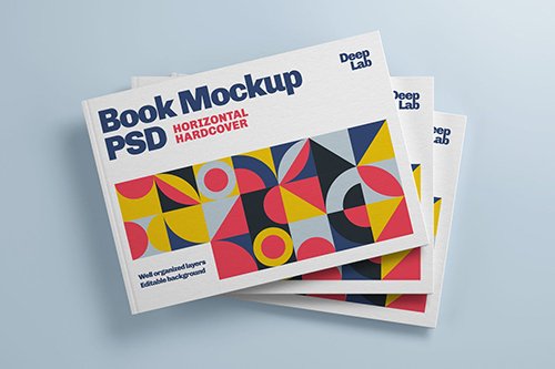 Horizontal Book Cover Mockup 3