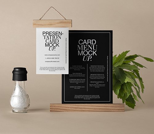 Restaurant Menu Mockup Set