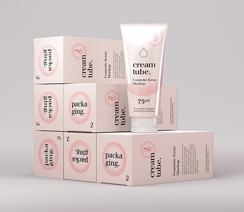 Cosmetic Cream Tube Mockup