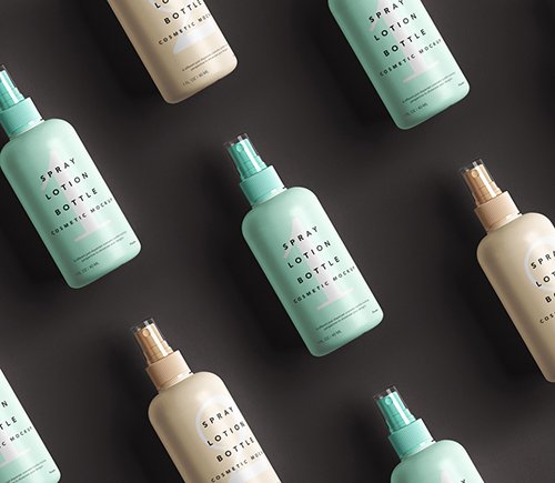 Spray Lotion Cosmetic Mockup Bottle