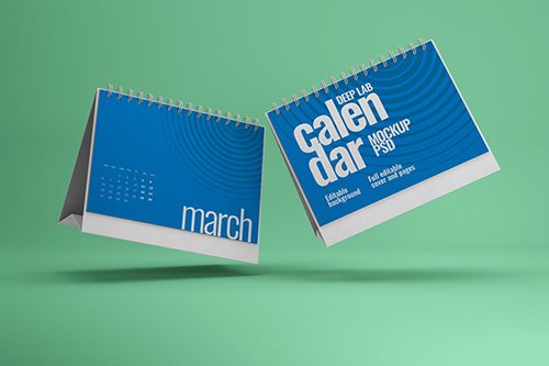 Horizontal Desk Calendar Mockup