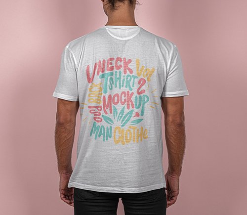 Back V-Neck T-Shirt Mockup