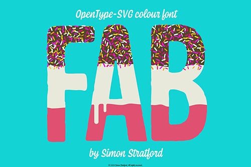 Fab Ice Lolly font Opentype Colour Font svg