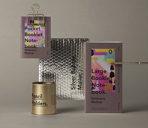 Notebooks Booklet Stationery Mockup