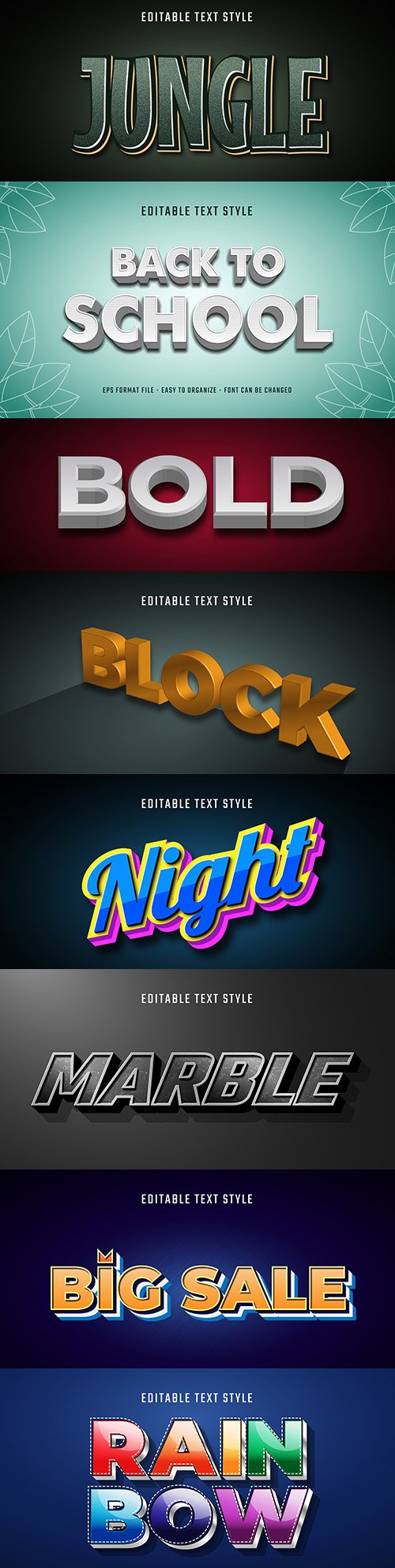 Editable font effect text collection illustration design 154