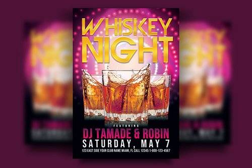 Whiskey Night Party Flyer Template