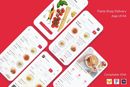 Pasta Shop Delivery App UI Kit