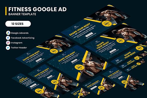 Fitness Google Adwords Banner Template