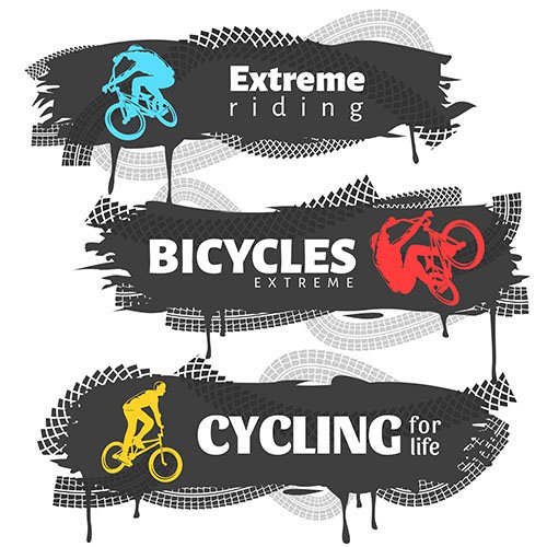 Bmx horizontal banners set