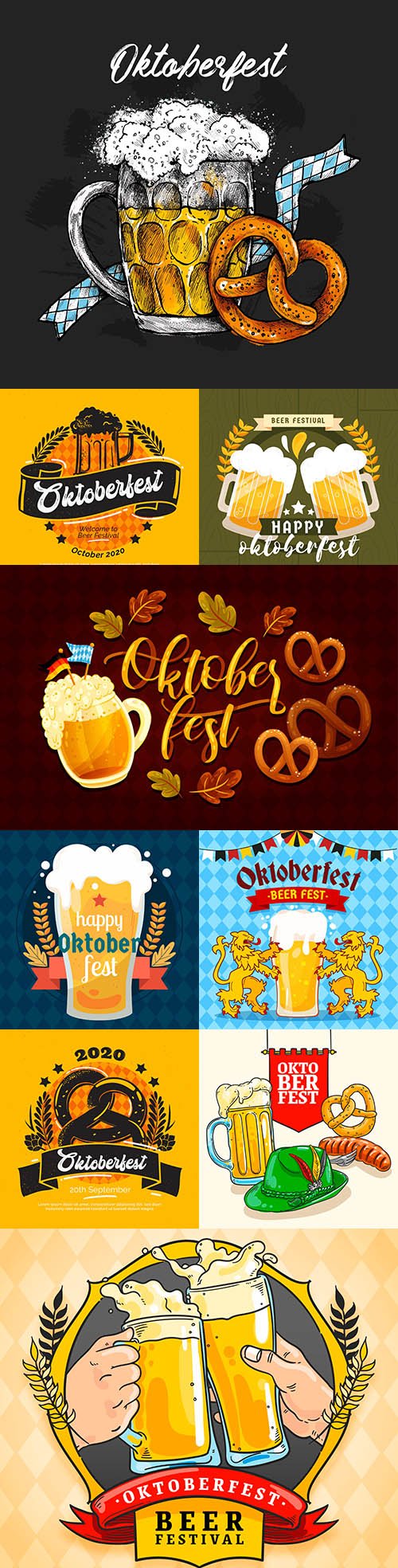 Oktoberfest Beer Festival Flat Design Illustration 5
